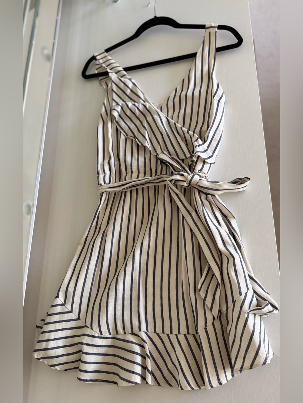 Guess Striped Ruffle Belted summer Dress